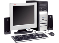 Image of Compaq computer with keyboard